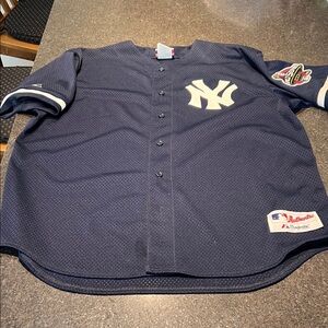 Majestic Yankees Navy Baseball Jersey with White Accents